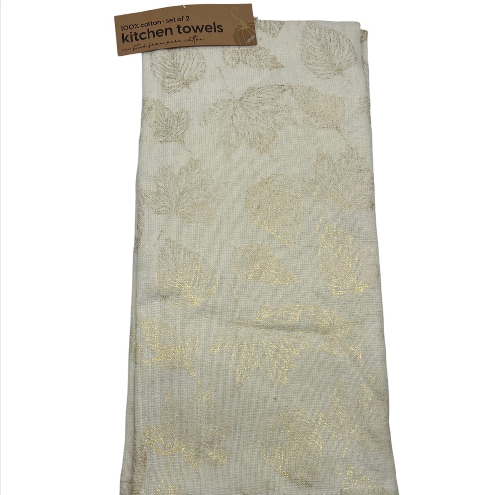 From The Hearth Fall Leaves Kitchen Towels 100% cotton set of 2